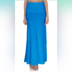 Women's High Waist Casual Solid Maxi Skirt